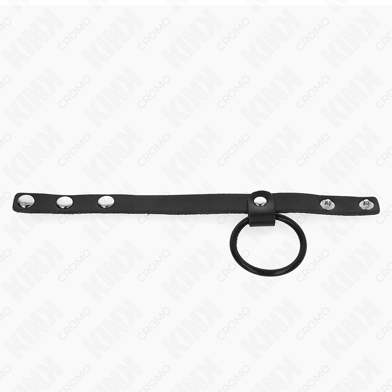 KINK - ANILLO PARA EL PENE DE SILICONA DE 3,8 CM Y SEPARADOR DE BOLAS DE CUERO DE 22 X 1,5 CM