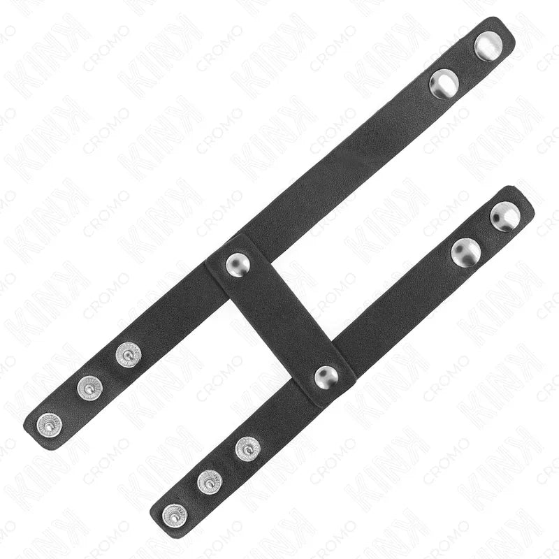 Kink Anneau Pénis Double en Cuir Réglable
