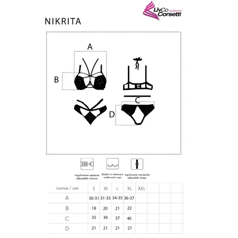 Livco Corsetti Fashion Nikrita Lc 90647 Soutien Gorge + Culotte Noir S