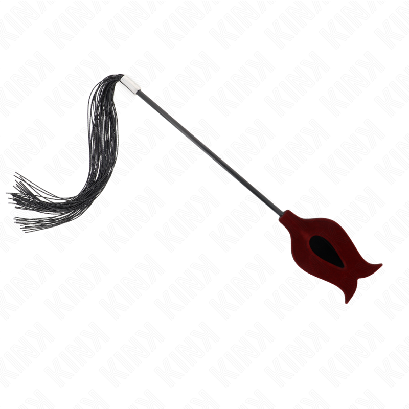 KINK - Fouet à pompon in silicone form rose 45 cm