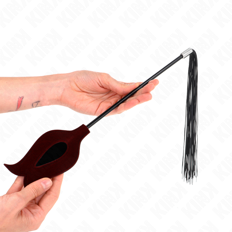 KINK - Látigo de pompón de silicona, forma rosa, 45 cm