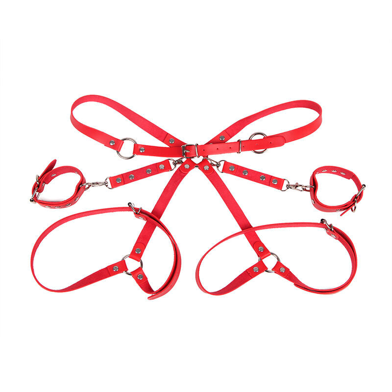 SUBBLIME - 953706 ESPOSAS DE CINTURÓN BONDAGE ROJAS TALLA ÚNICA
