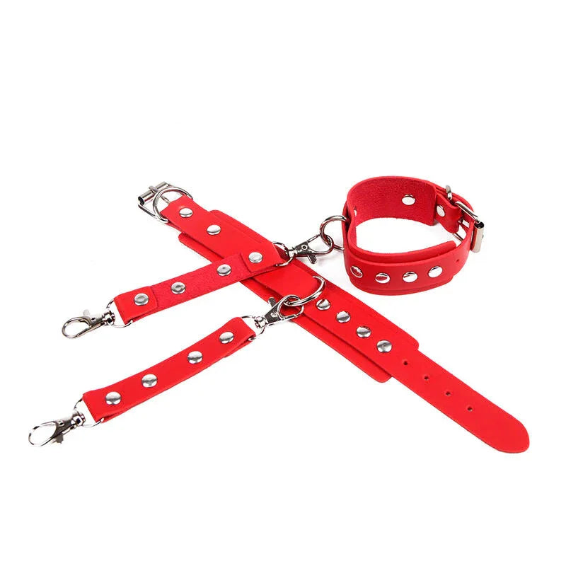 Subblime – 953706 Menottes avec Ceinture de Bondage Rouge taille Unique