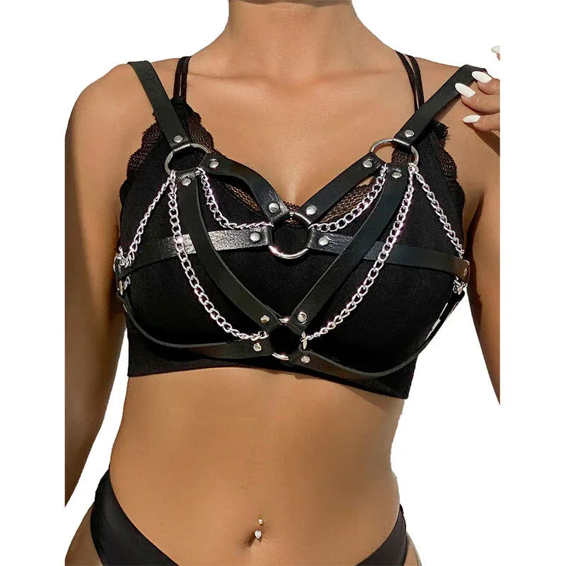 Subblime – 953713 Ceinture Punk Bondage Boucle Métal Noire taille Unique