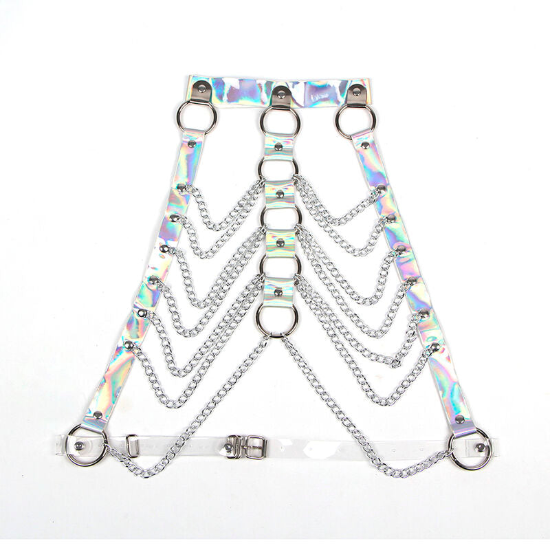 SUBBLIME - 953737 ARNÉS DE PECHO CON ANILLAS Y CADENAS PLATA TALLA ÚNICA