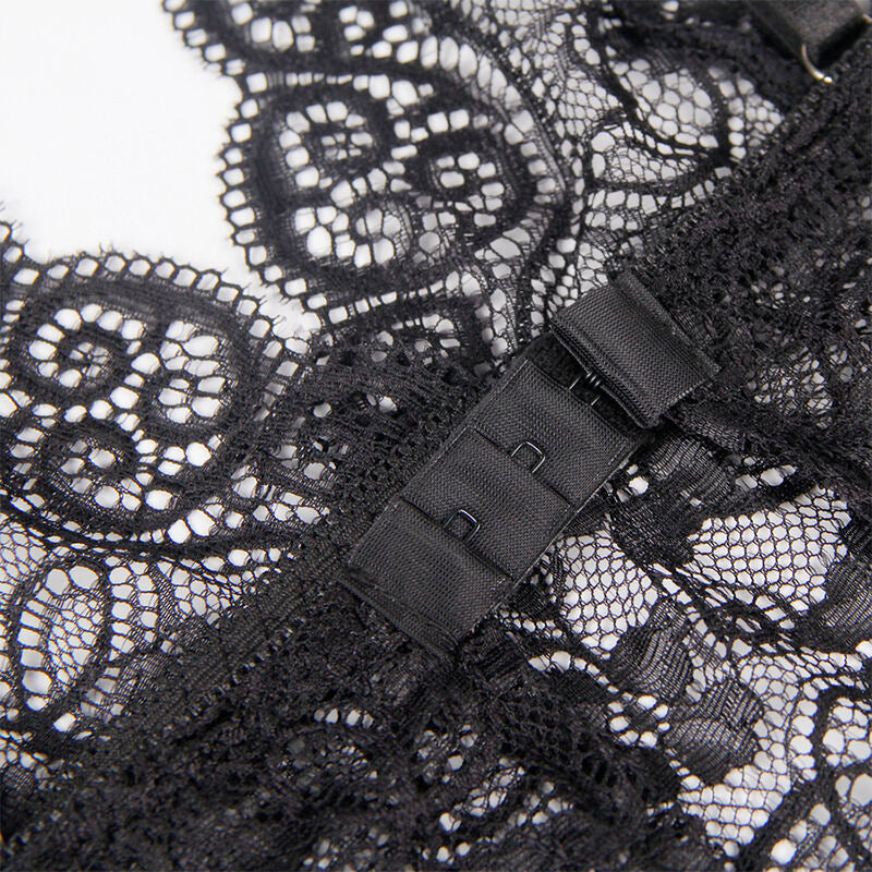 SUBBLIME - 953928 CAMISÓN DE SEDA Y ENCAJE + BRAGUITA NEGRA L/XL