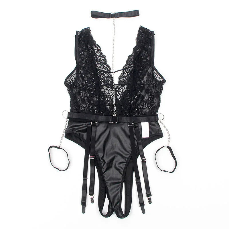 Subblime – 954383 Body Sexy avec Porte Jarretelles Noir S / M
