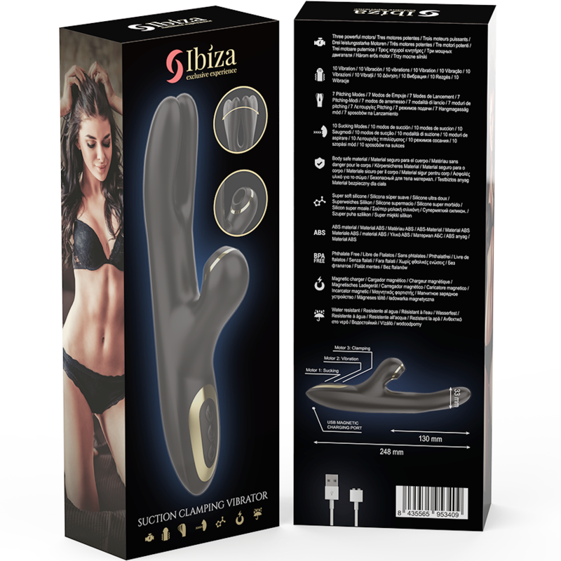Vibrateur double serrage noir – Ibiza