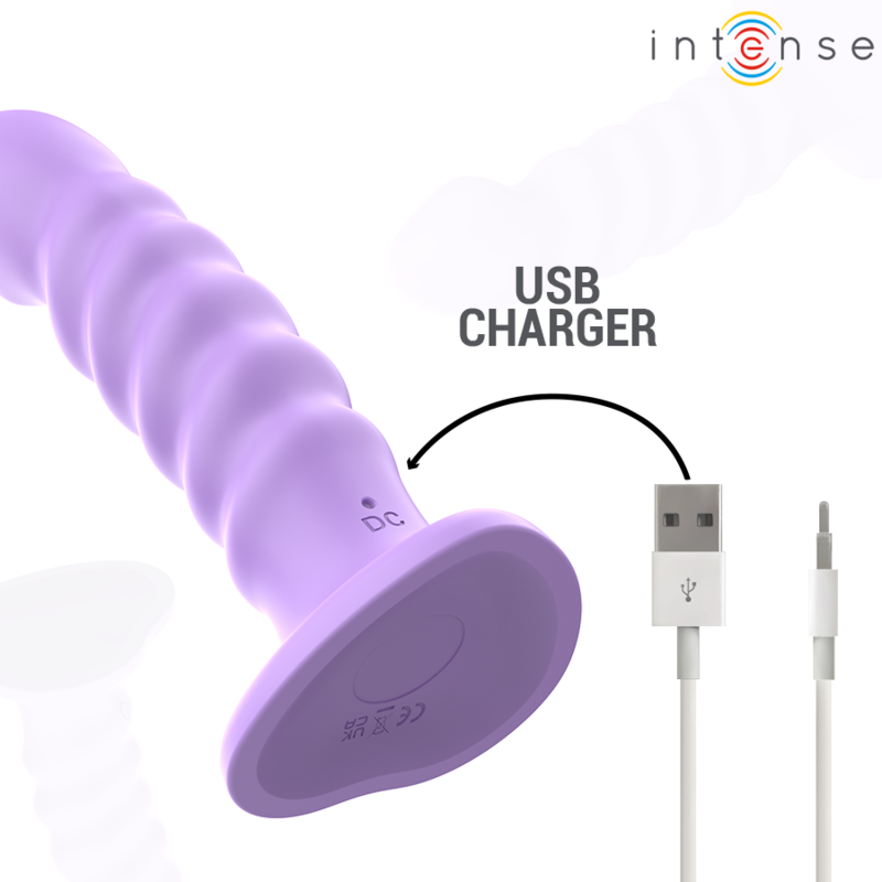 INTENSE - BRENDA VIBRATEUR TAILLE M DESIGN SPIRALE 10 VIBRATIONS VIOLET TÉLÉLÉCOMMANDE