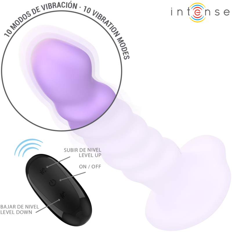 INTENSE - BRENDA VIBRATEUR TAILLE M DESIGN SPIRALE 10 VIBRATIONS VIOLET TÉLÉLÉCOMMANDE