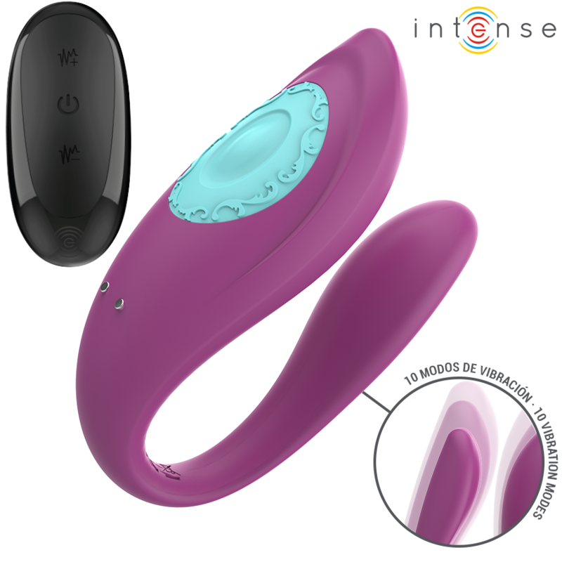 INTENSE - ANNIE PURPLE U-SHAPED VIBRATOR AND STIMULATOR REMOTE CONTROL