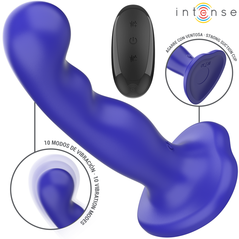 INTENSE - SHORTY VIBRATEUR AVEC VENTOUSE TÉLÉLÉCOMMANDE BLUE