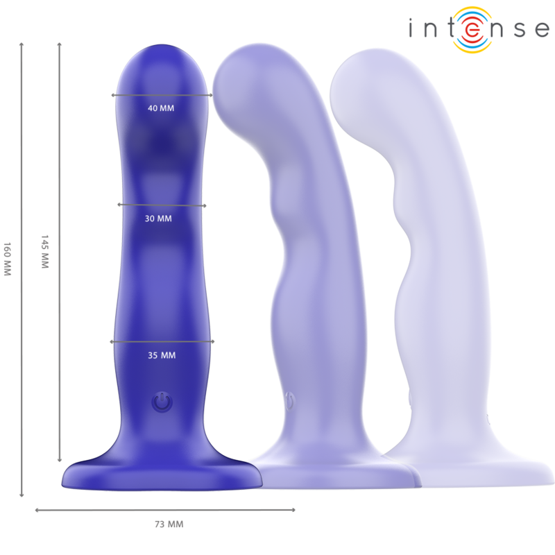 INTENSE - SHORTY VIBRATEUR AVEC VENTOUSE TÉLÉLÉCOMMANDE BLUE
