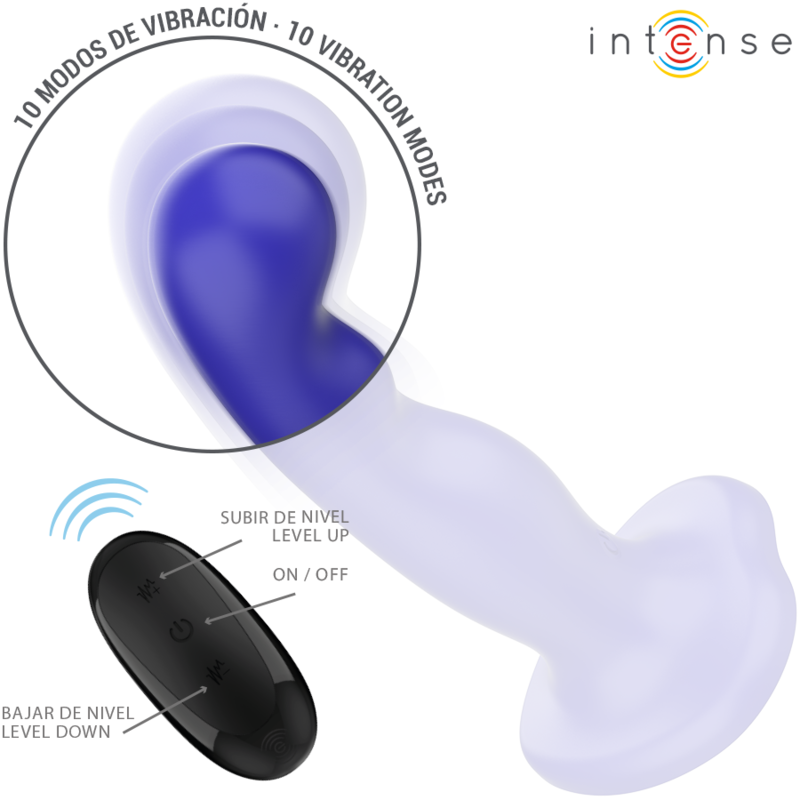 INTENSE - SHORTY VIBRATEUR AVEC VENTOUSE TÉLÉLÉCOMMANDE BLUE