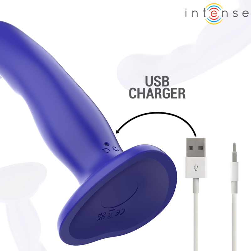 INTENSE - SHORTY VIBRATEUR AVEC VENTOUSE TÉLÉLÉCOMMANDE BLUE