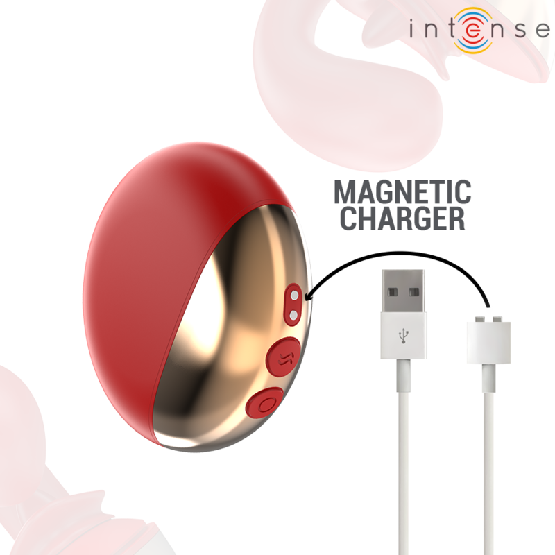 INTENSE - MARIAH U-SHAPED VIBRATOR & STIMULATOR 10 VIBRATIONS RED