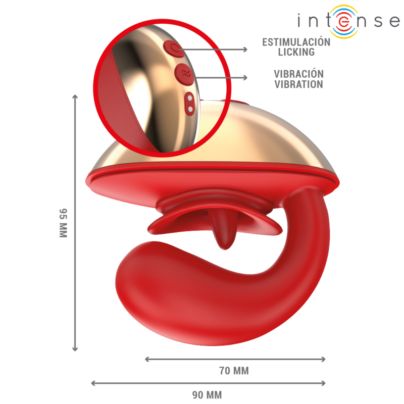 INTENSE - MARIAH U-SHAPED VIBRATOR & STIMULATOR 10 VIBRATIONS RED