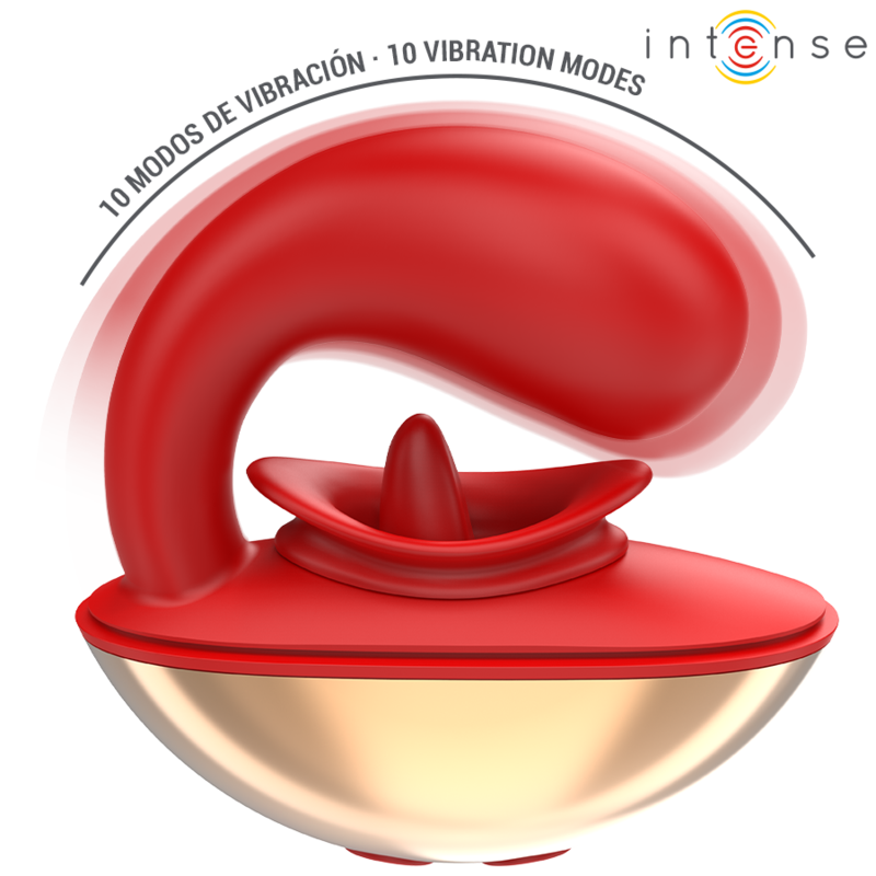 INTENSE - MARIAH U-SHAPED VIBRATOR & STIMULATOR 10 VIBRATIONS RED