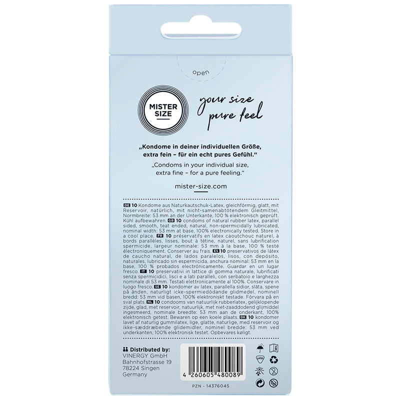 MISTER SIZE - CONDÓN TALLA M 53 MM (10 UNIDADES)