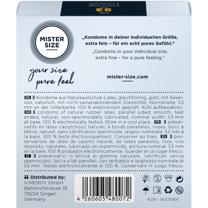 MISTER SIZE - PRESERVATIF SIZE M 53 MM (3 UNITS)