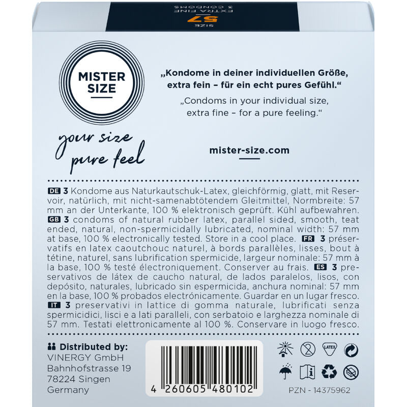 MISTER SIZE - CONDÓN TALLA L 57 MM (3 UNIDADES)