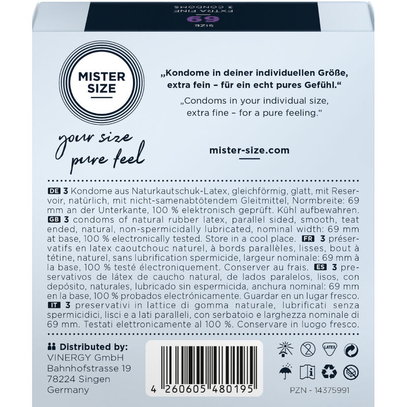 MISTER SIZE - XXXL TAILLE PRESERVATIFS 69 MM (3 UNITS)