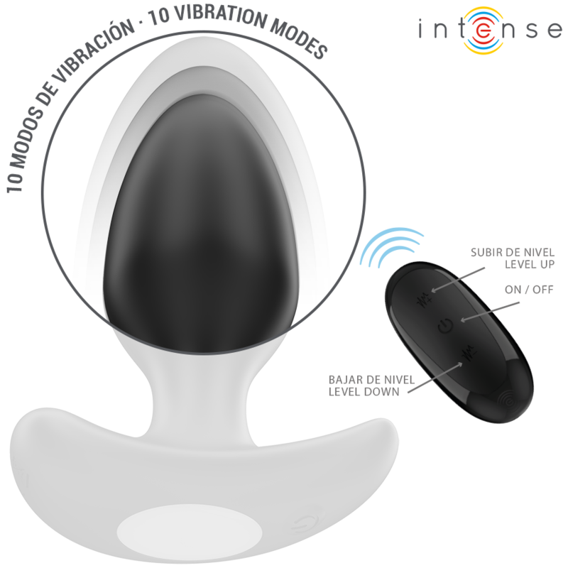 INTENSE - JOEY ANAL PLUG 10 VIBRATIONS NOIR TÉLÉLÉCOMMANDE