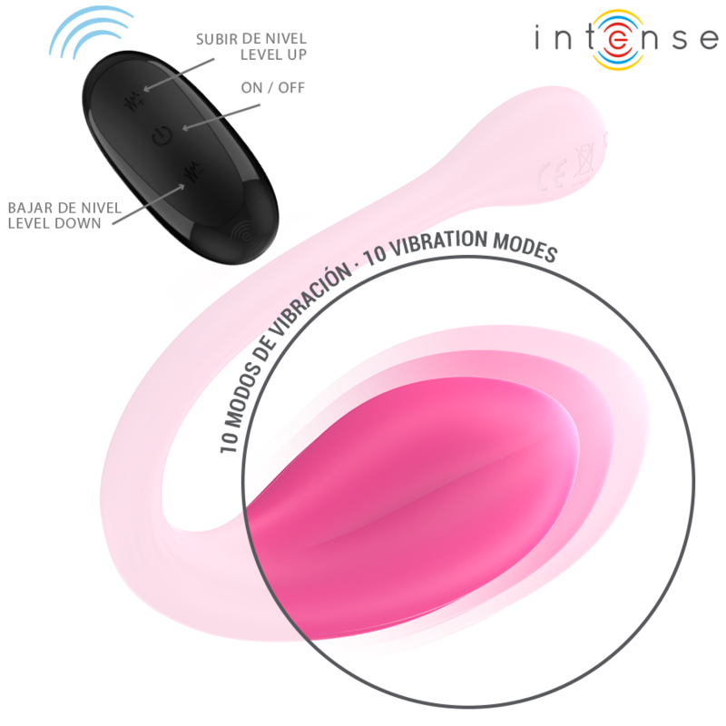 INTENSE - JANICE U DUAL STIMULATION VIBRATOR 10 VIBRATIONS PINK REMOTE CONTROL