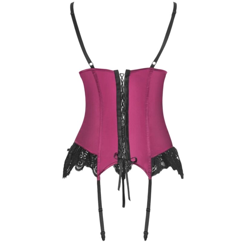 MODA LIVCO CORSETTI - AGRAFENA CF 90436 CORSÉ + TANGA BURDEOS S/M