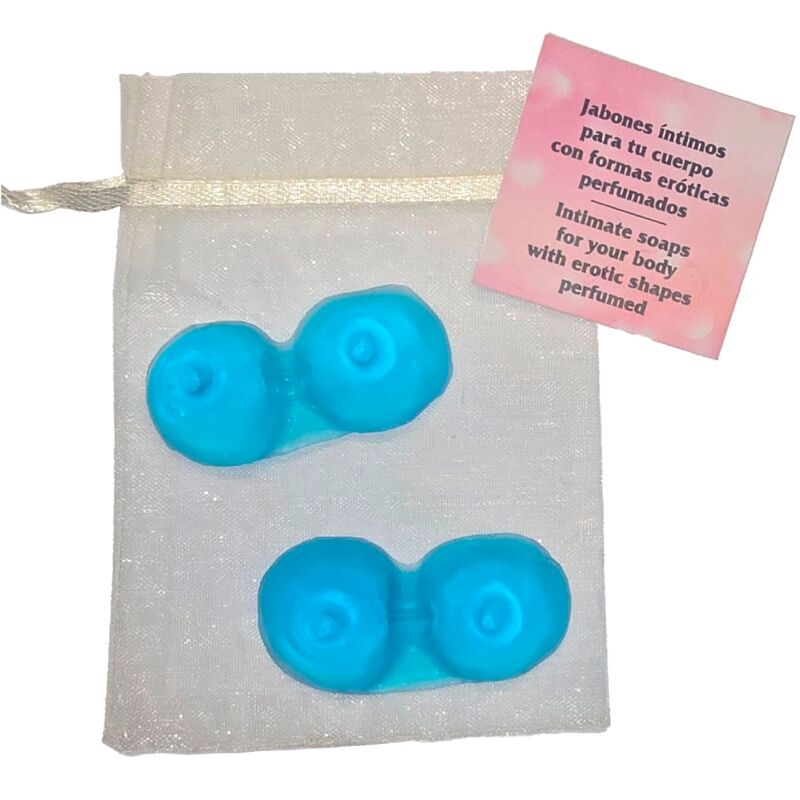 SPICY DEVIL - 2 SAVONS PARFUMES IN FORME DE SEINS BLEU