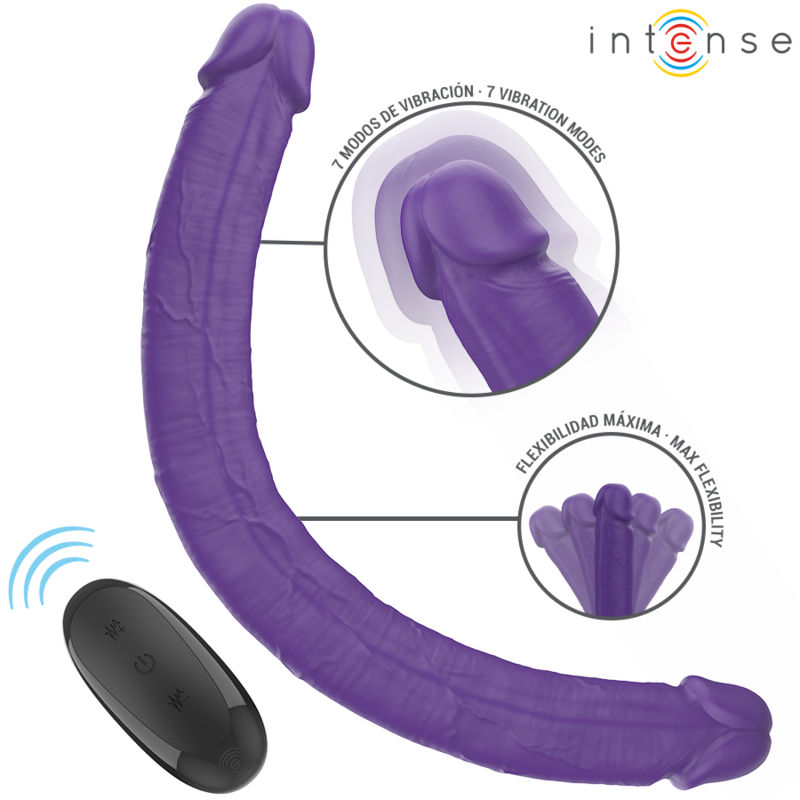 INTENSE - GUNTER DILDO DOUBLE VIBRATEUR 40 CM VIOLET TÉLÉLÉCOMMANDE