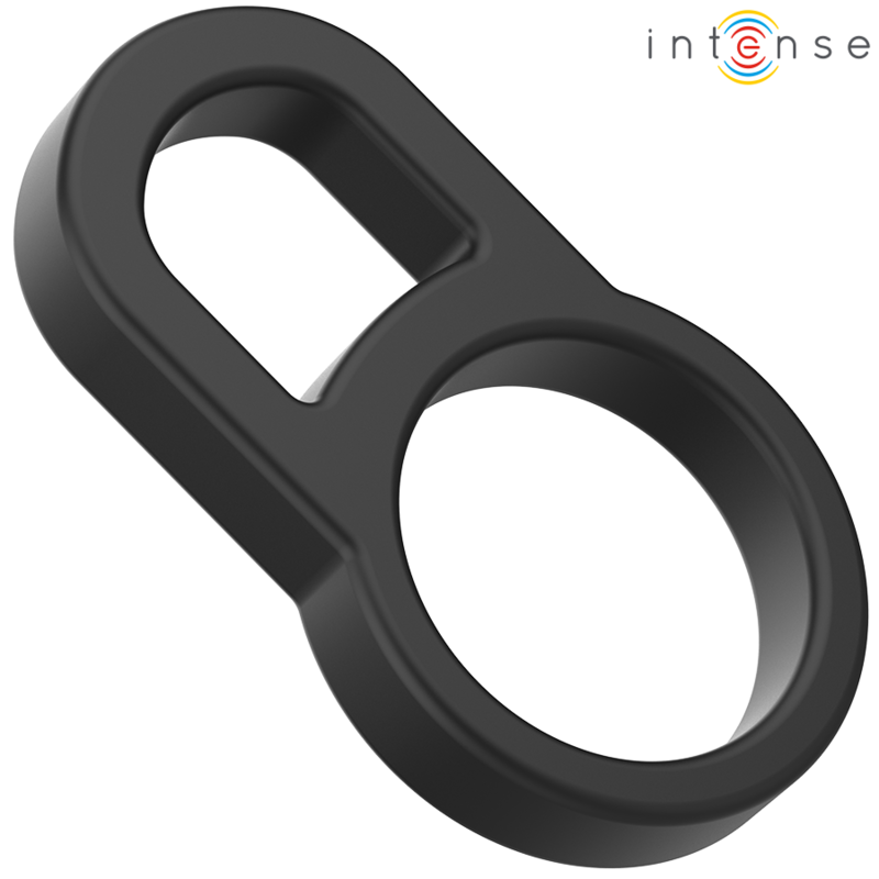 INTENSE - BOBBY DOUBLE BLACK SILICONE COCK RING