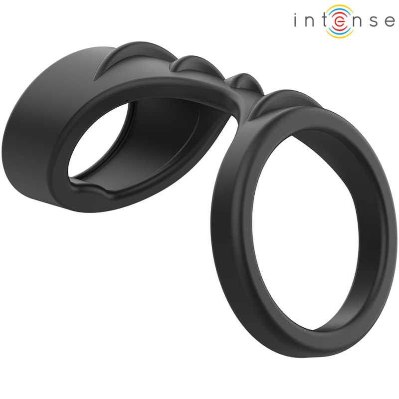 INTENSE - THEO DOUBLE BLACK SILICONE PENIS RING MODEL 3