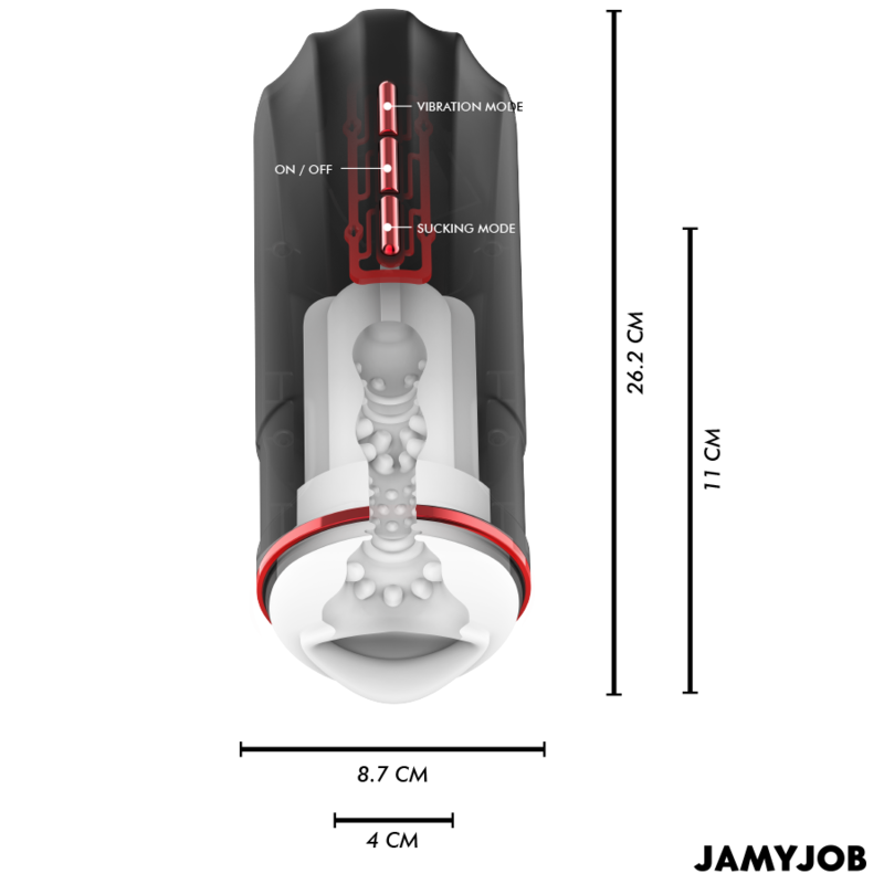 JAMYJOB - MASTURBATEUR BOUCHE AUTOMATIQUE MEGABITE 5 MODES D'ASPIRATION AND VIBRATION