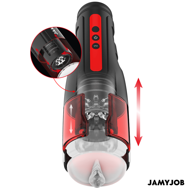 JAMYJOB - MASTURBADOR DE VAGINA CICLÓNICO AUTOMÁTICO 10 MODOS DE ROTACIÓN Y EMPUJE