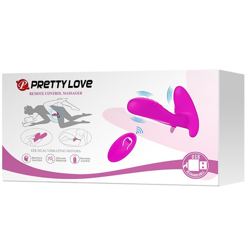 PRETTY LOVE - MASSEUR & VIBRATEUR 12 VIBRATIONS TÉLÉLÉCOMMANDE VIOLET