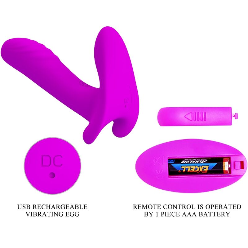 PRETTY LOVE - MASSEUR & VIBRATEUR 12 VIBRATIONS TÉLÉLÉCOMMANDE VIOLET