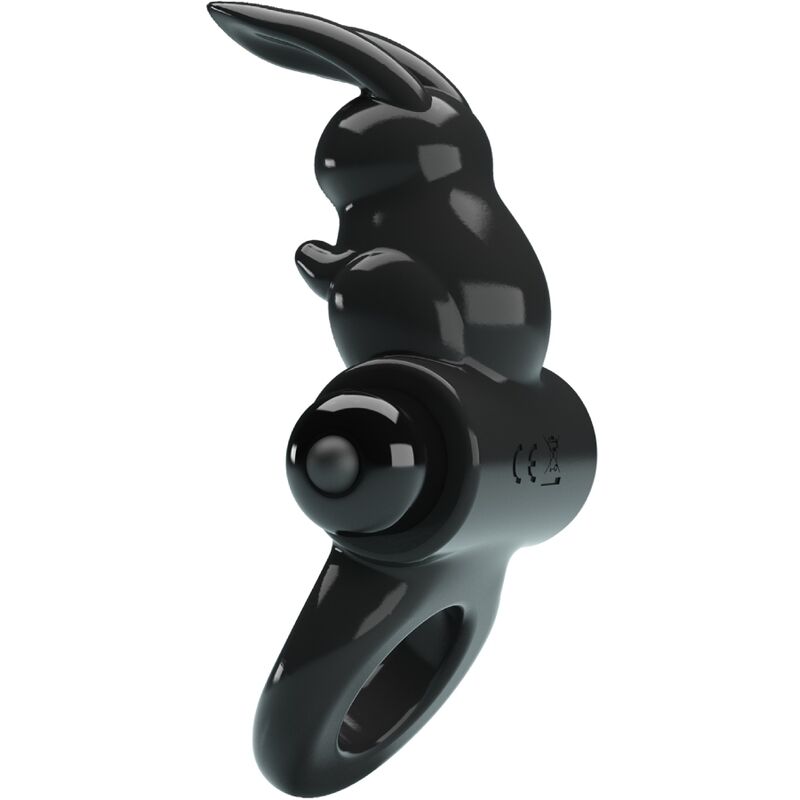 PRETTY LOVE - EMOCIONANTE ANILLO VIBRADOR CONEJO 10 VIBRACIONES NEGRO