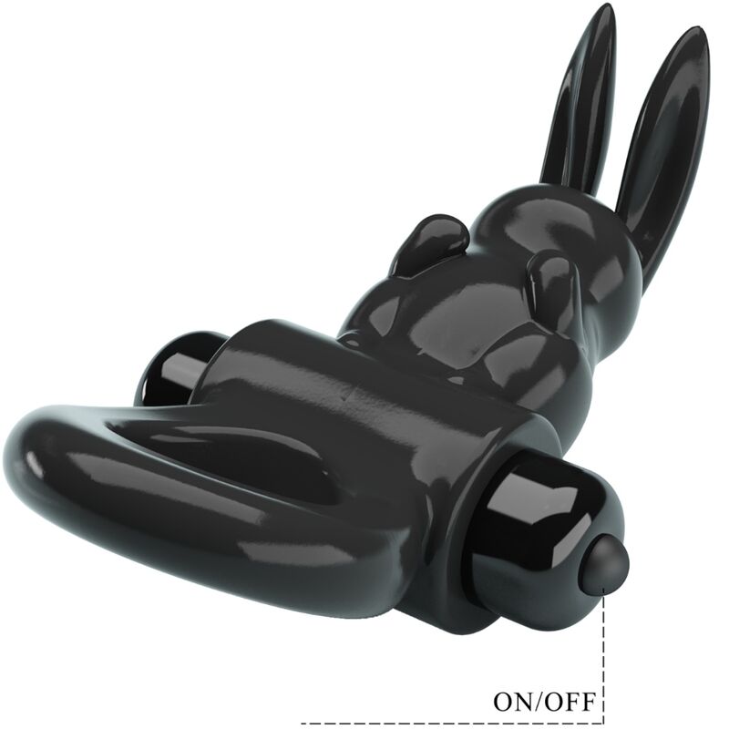 PRETTY LOVE - EMOCIONANTE ANILLO VIBRADOR CONEJO 10 VIBRACIONES NEGRO