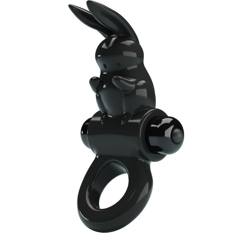 PRETTY LOVE - EMOCIONANTE ANILLO VIBRADOR CONEJO 10 VIBRACIONES NEGRO