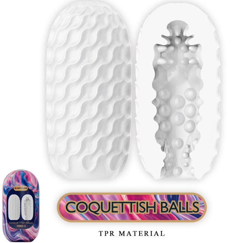 PRETTY LOVE - COQUETTISH BALLS MASTURBATEUR HOMME IN WHITE SILICONE
