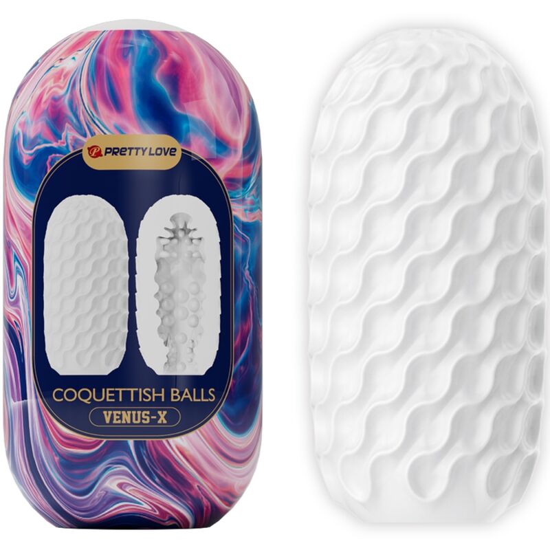 PRETTY LOVE - COQUETTISH BALLS MASTURBATEUR HOMME IN WHITE SILICONE