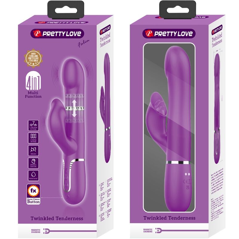 PRETTY LOVE - VIBRATEUR ET STIMULATEUR MULTIFONCTION 4 IN 1 VIOLET