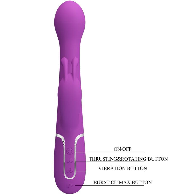 PRETTY LOVE - VIBRADOR CONEJO MULTIFUNCIONAL 3 EN 1 DEJON MORADO