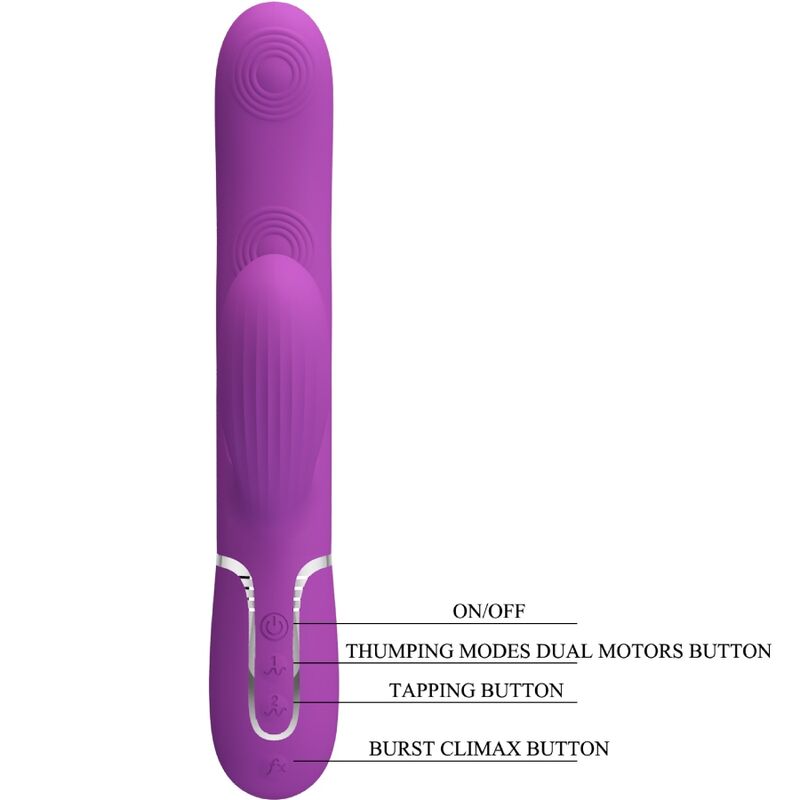 PRETTY LOVE - VIBRATEUR LAPIN MULTIFONCTION 3 IN 1 PERLITA VIOLET