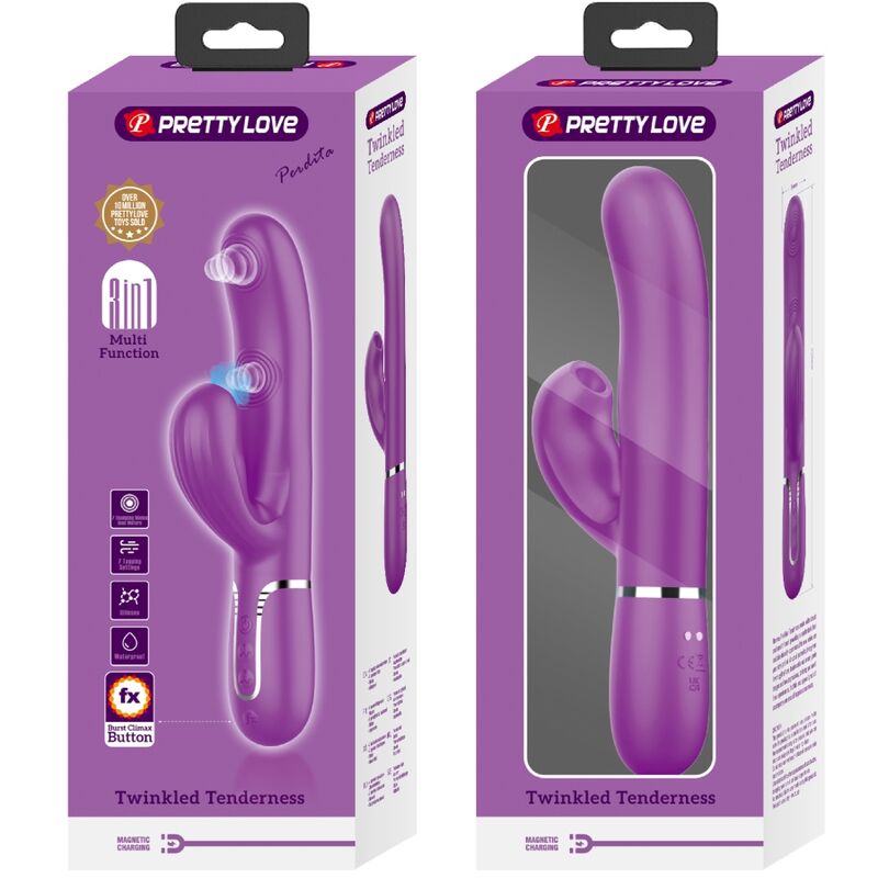 PRETTY LOVE - VIBRATEUR LAPIN MULTIFONCTION 3 IN 1 PERLITA VIOLET