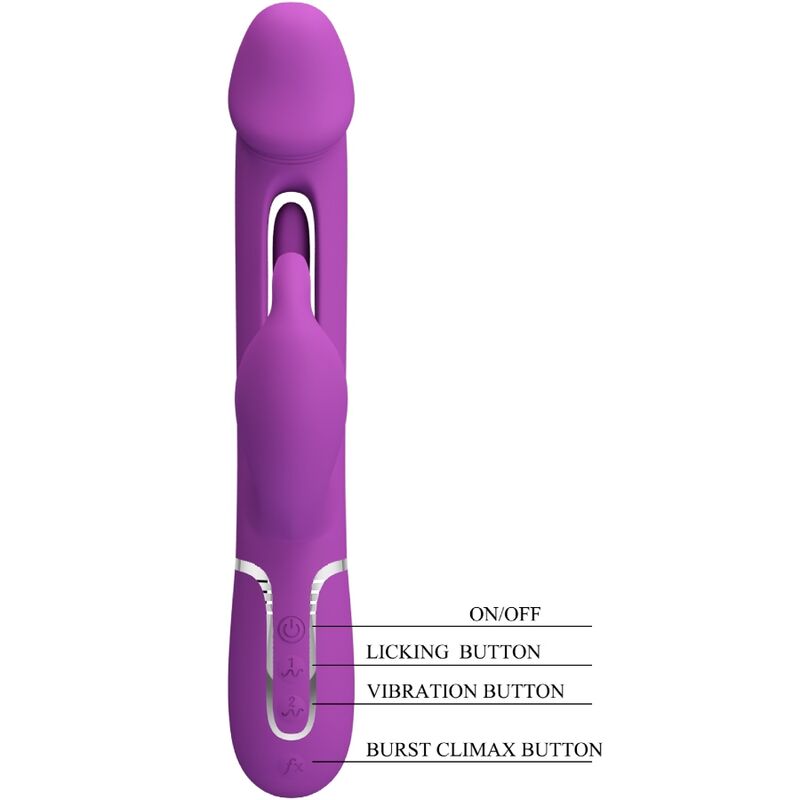 PRETTY LOVE - KAMPAS VIBRATEUR LAPIN MULTIFONCTION 3 IN 1 VIOLET
