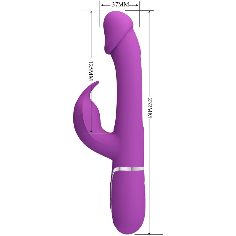 PRETTY LOVE - KAMPAS VIBRATEUR LAPIN MULTIFONCTION 3 IN 1 VIOLET