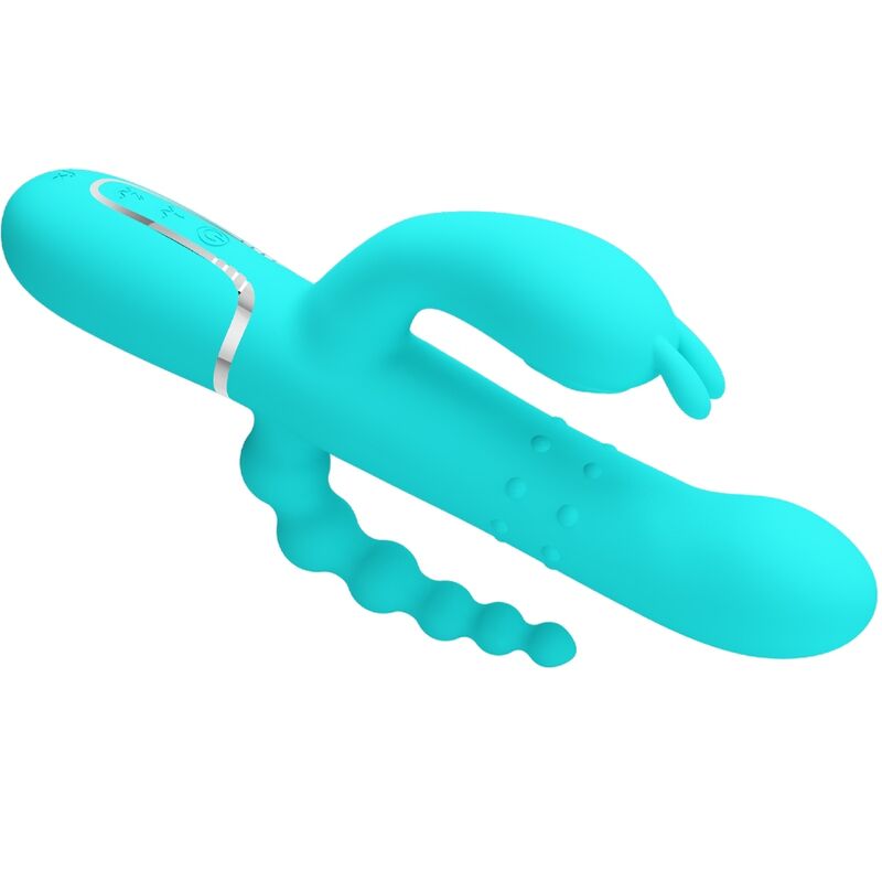 PRETTY LOVE - CAMMY 4 IN 1 VIBRATEUR MULTIFONCTION TRIPPLE RABBIT BLEU