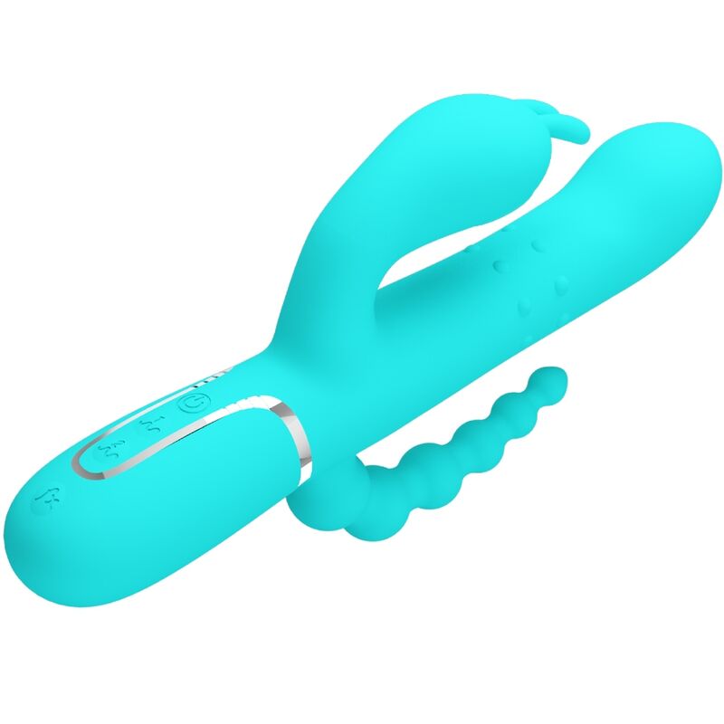 PRETTY LOVE - CAMMY 4 IN 1 VIBRATEUR MULTIFONCTION TRIPPLE RABBIT BLEU